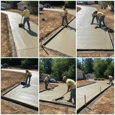 Concrete driveway installation process
