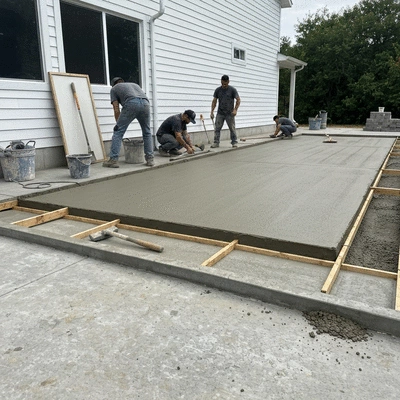 Concrete driveway installation process