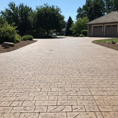 Decorative concrete driveway