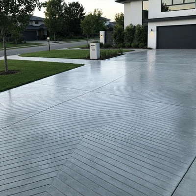 Concrete driveway design showcasing aesthetic appeal