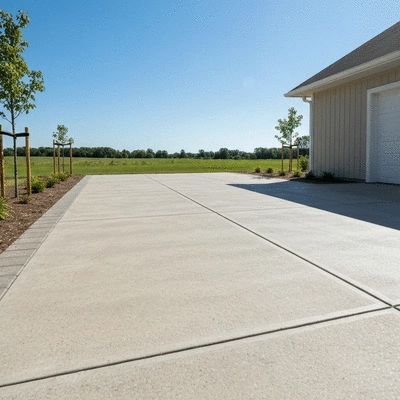 Concrete driveway showcasing aesthetic appeal