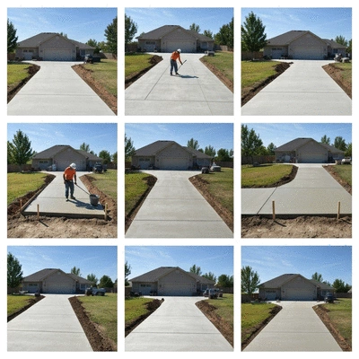 Concrete driveway installation process