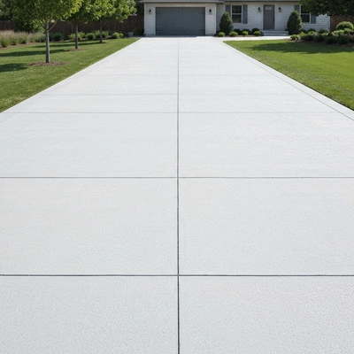 Beautifully paved concrete driveway