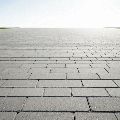 Concrete paver installation in an outdoor space