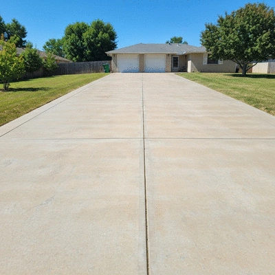 Concrete driveway after maintenance