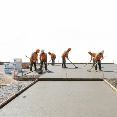 Concrete driveway installation