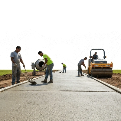 Concrete driveway installation process